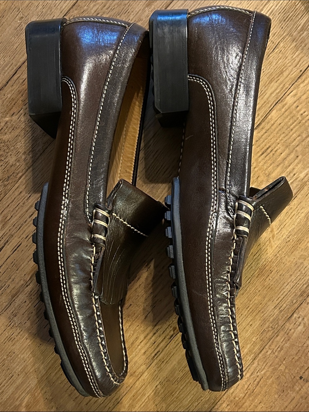 Cole Haan Dark Brown Leather Kiltie Loafers Soze 9B - Picture 3 of 7